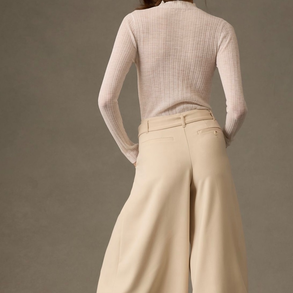 Anthropologie Maeve Cream Wide Culottes - size 4 - Picture 2 of 4